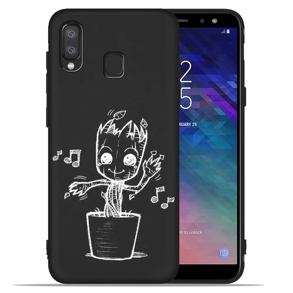 Черный ТПУ чехол для Samsung Galaxy A6 A8 Plus 2018 A10 A20 A30 A40 A50 A70 A320 A520 A720 A7 A9 Coque Etui панда Хаски