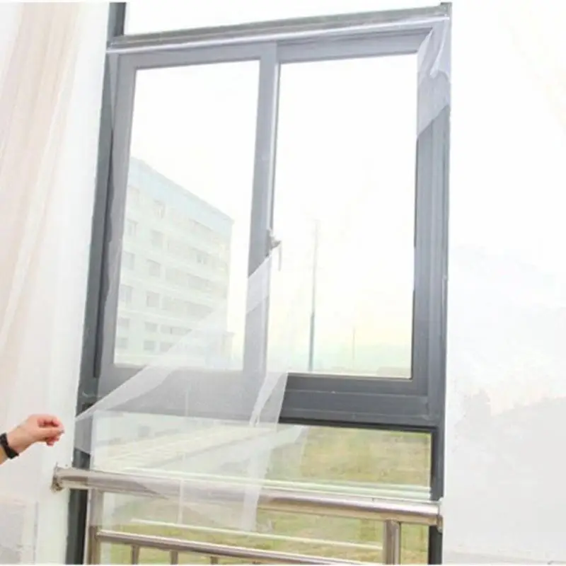 

White Self-adhesive Anti-mosquito Net Flyscreen Curtain Insect Fly Mosquito Bug Mesh Screen Window Household