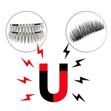Natrual Newest 4pcs Magnet False Eyelashes Hypoallergenic Soft 3D Natural Vivid Eyelashes Magnetic Eyelashes Makeup Beauty