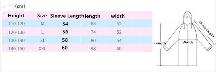 Size.Toddler Kids Raincoat EVA Rain Coat Hooded Boys Girls Rain Poncho Impermeable Raincoat For Children With Schoolbag