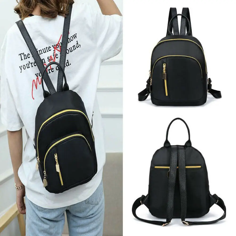 Mochila escolar de nailon para mujer, de hombro de viaje, color negro, novedad de 2019 - AliExpress Maletas y bolsas