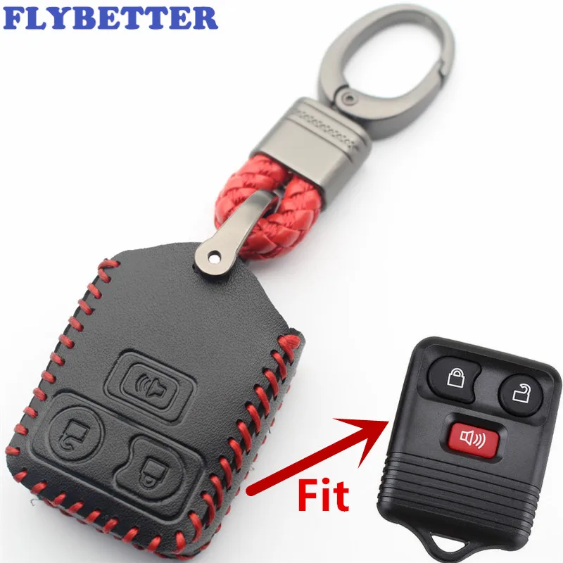 Чехол для ключей FLYBETTER из натуральной кожи с 3 кнопками и дистанционным