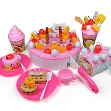73 шт. Детский Комплект кухонных игрушек, игрушечный торт на день рождения, ролевые игры, пластиковые игрушки для еды, кухонные игрушки для детей, торты, игры для девочек