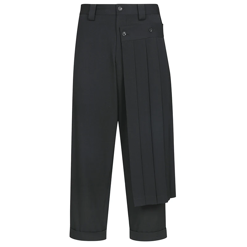 Double men's trouser skirt pants and nine-point tapered bobbin trousers, deconstructed vertical cut  spring pants.  S-9XL!!