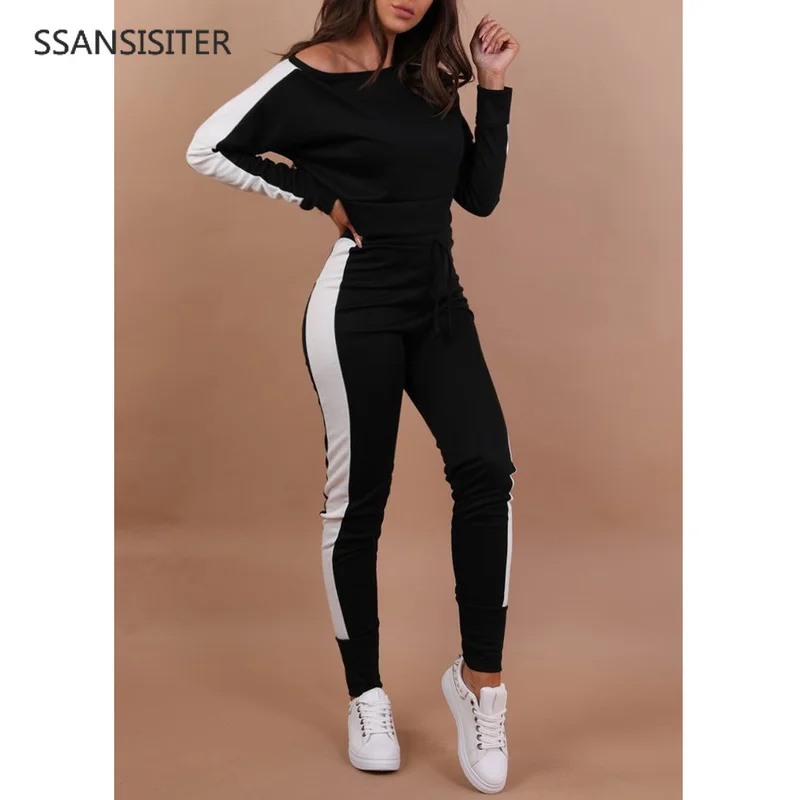 

2018 Women's Tracksuit Tights Sportswear Fitness Suit Sport Set for Female Gym Clothing Workout Two Piece Jumpsuit Sports Top