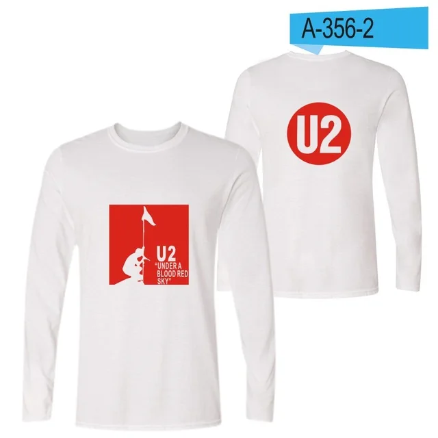 U2 брендовая футболка с длинным рукавом для мужчин и женщин Crewneck U2 band printed Футболка мужская хип-хоп футболка Топы унисекс Одежда XS-4XL - Цвет: white