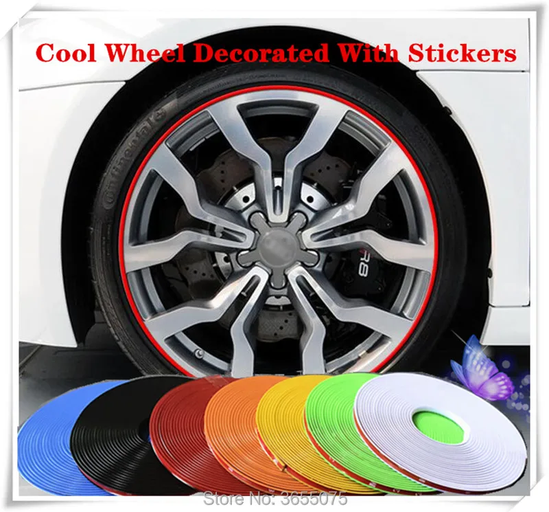 

8M/Roll Decorative stickers car wheels For Lada Priora Kalina Granta Vesta Niva Largus vaz X-Ray samara 2106 2107 Car Styling