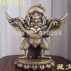

$GANG SUPER GREAT STATUE TIBET NEPAL INDE BUDDHA STATUE GARUDA BRONZE 22 cm S/H