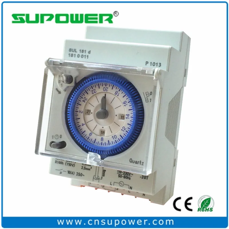 24 Hours Programmable Din Rail Mechanical Timer Swith SUL181d Analog