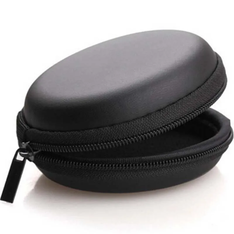 

DOITOP Zippered Headphone Earpiece Bag Round Portable Earphone Earbuds Storage Bag For Earphone Cable Memory Card Reader