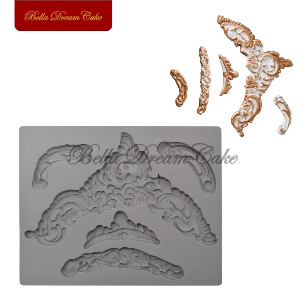 

Retro Flower Silicone Mold Chocolate Gumpaste Cake Border Mould Fondant Sugarcraft Cake Molds Cake Decorating Tools Bakeware