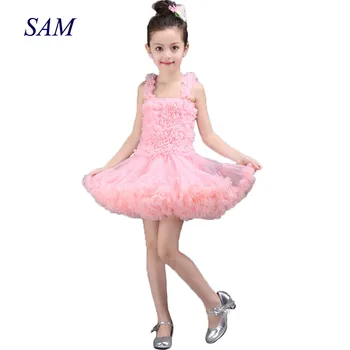 

2019 Hot Sale Girls Princess tutu dress Children's princess party wedding dresses kids sleeveless mesh solid ball gown dress