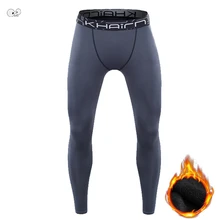 Флисовая Подкладка мужские колготки спортивные Леггинсы Спортивная Длинные брюки зимние теплые фитнес Йога компрессионные брюки тренажерный зал низ