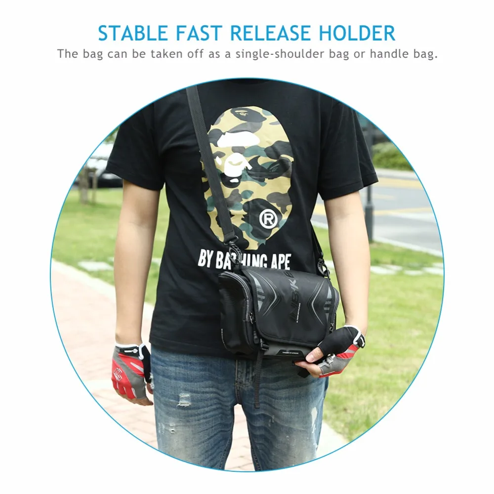 Sale Waterproof Bike Bag Large Capacity Handlebar Front Tube Bag Bicycle Pocket Shoulder Backpack Cycling Bike Accessories 4