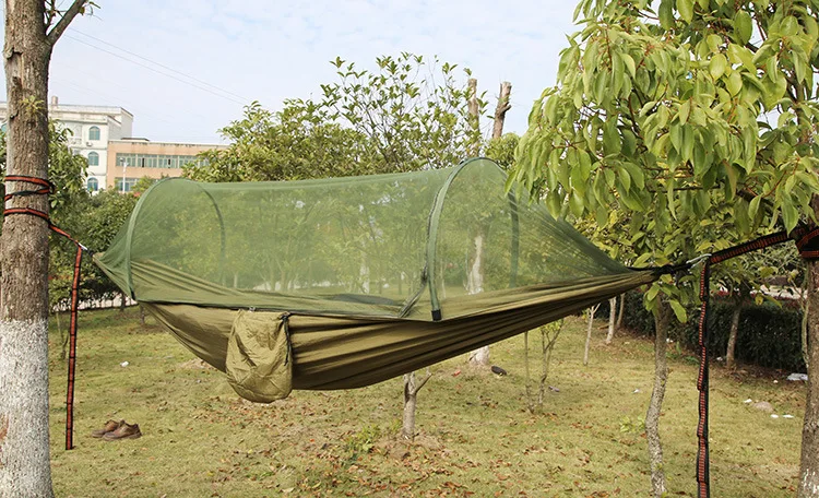 Портативный высокопрочный Парашют Ткань Кемпинг гамак подвесная кровать с москитной сеткой спальный гамак открытый гамак