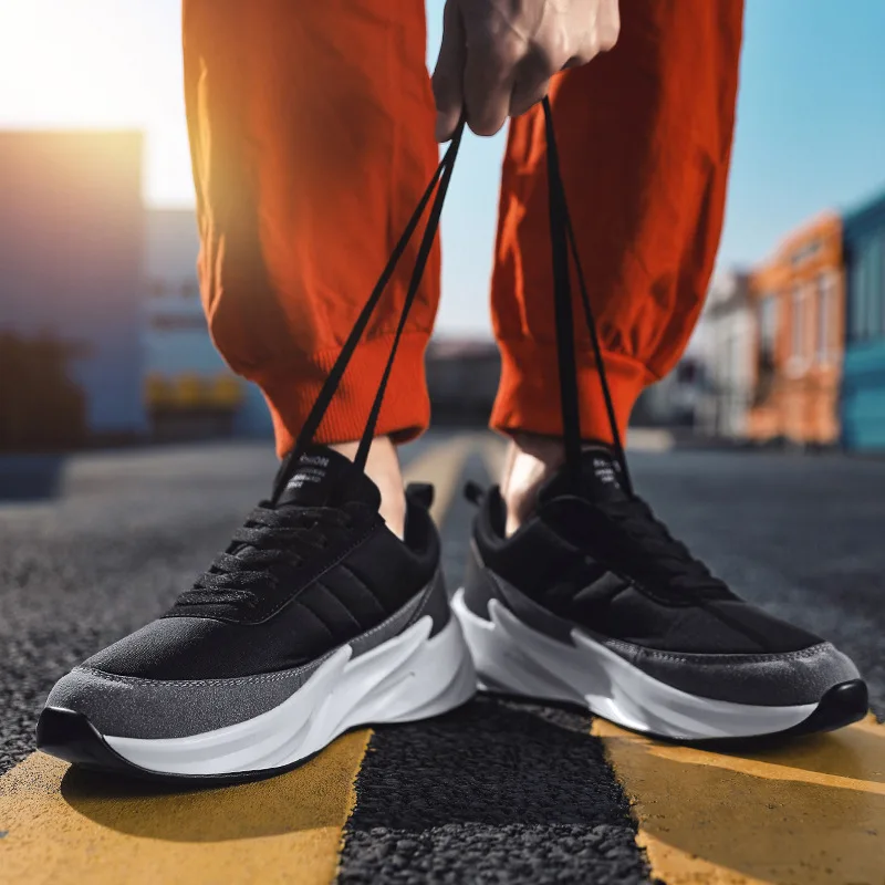 

Spring Autumn Shoes Men Chunky Sneakers Suede Footwear Men Casual Shoes Breathable Shark Blade Tenis Masculino Adult