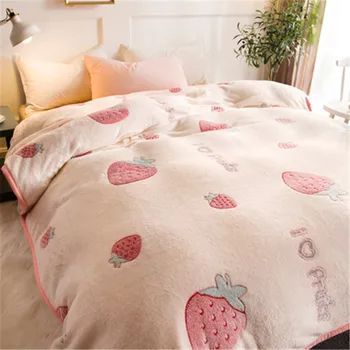 

Soft Warm Coral Fleece Blanket Spring/Summer/Autumn/Winter Sheet Cartoon Bedspread 4 Size Mechanical Wash Sofa Flannel Blankets