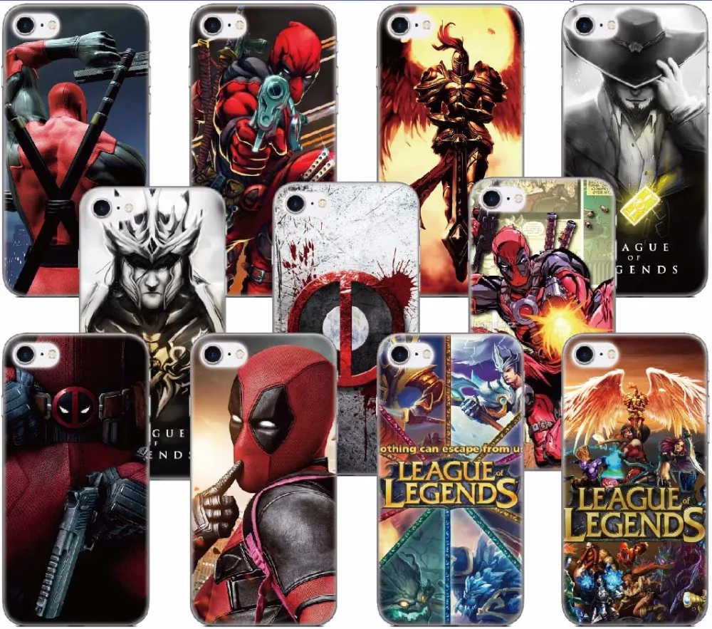 

League of Legends Deadpool TPU Phone Case For Wiko View 2 Go XL / U Feel Lite / Lenny 5 4 Jerry Tommy Harry Sunny 2 3 Plus Cover