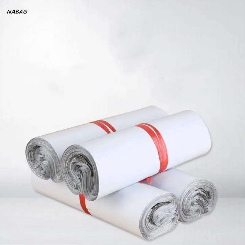 NABAG 20 قطعة بولي مغلفات الشحن تخزين أكياس البلاستيك الأبيض الذاتي ختم البريد صريحة حقيبة