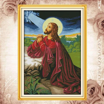

Joy Sunday Counted cross stitch kits Jesus (7) DMC 14CT11CT cottonfabric livingroom hall office deco painting deal free shipment