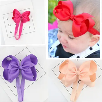 

infant head bands Headwear Grosgrain Ribbon Bow nylon Headband kids Turban Bowknot Headbands Hair Ties Baby Hair Accessories