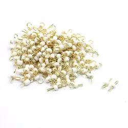 

200Pcs White Ceramic Bead Gold Plated Copper Solder Probe PCB Test Pin