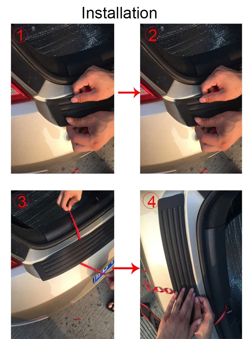 Автомобильный Стайлинг багажник резиновый Задний защитный бампер, протектор Накладка для KIA Toyota BMW Chevrolet Mazda Audi сиденье для автомобилья Лада Opel Ford
