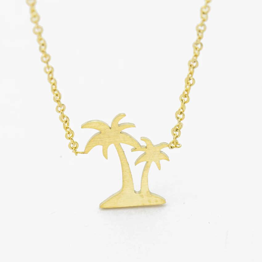 Tropical Palm Tree With Island Pendants Necklaces Women's Fashion ...