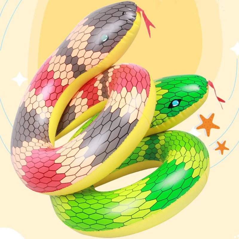 

100cm Inflatable red green snakes swimming ring Pool Float swim circle Air Mattress water toys for child adult kids beach party