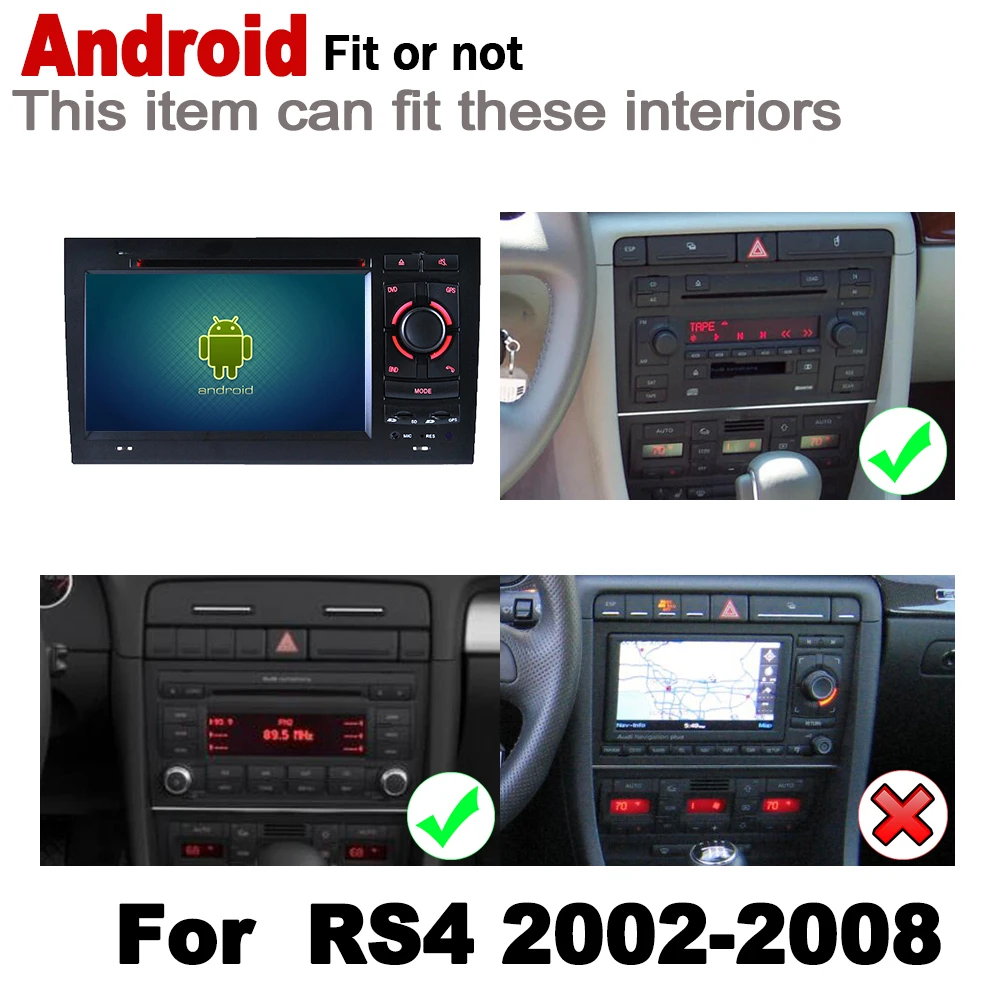 Excellent Android 8.0 up IPS car dvd player For Audi RS4 8E 8H 2002~2008 MMI original Style Autoradio gps navigation 1