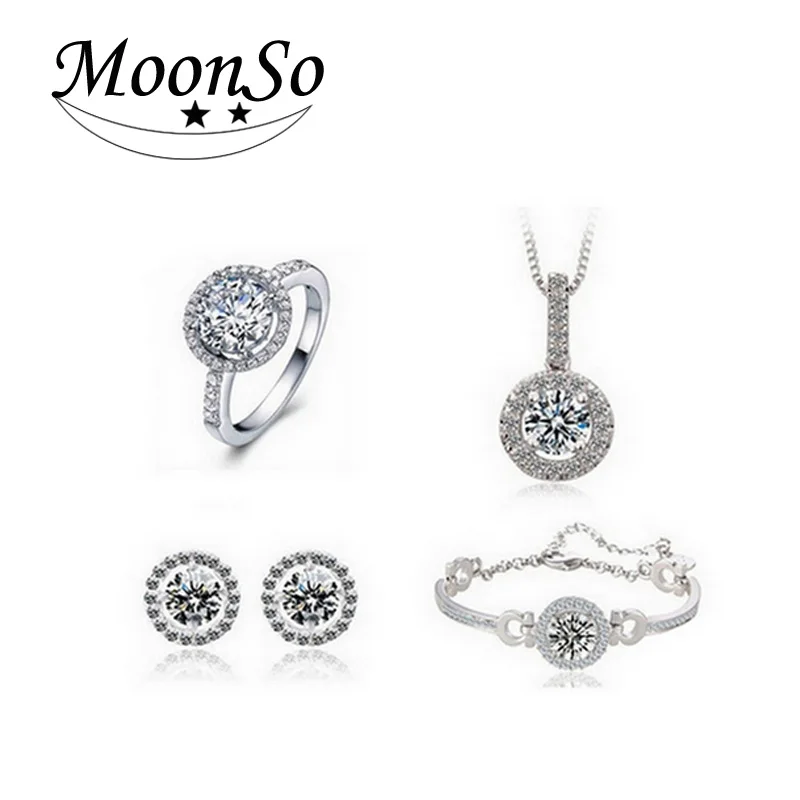 

2019 new products Real 925 Sterling Silver Jewelry set for Wedding Engagement set Bridal for women African luxury jewelry J304