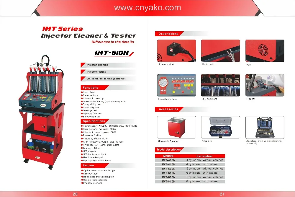 YAKO IMT 610N инжектор очиститель и тестер для бензинового автомобиля|injector cleaner|tester for