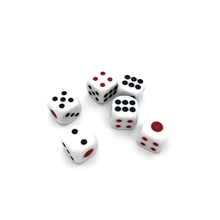 12Pcs/Lot High-quality 16mm Drinking Dice Red And Black Dots Rounded Corner White Dice Entertainment Board Games Dedicated Gifts