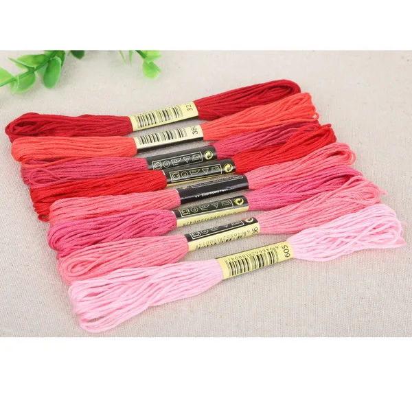 8pcs/Set Similar DMC Threads Cross Stitch Floss Cotton 8 meters Embroidery Thread Floss Sewing Skeins Craft Knitting 8