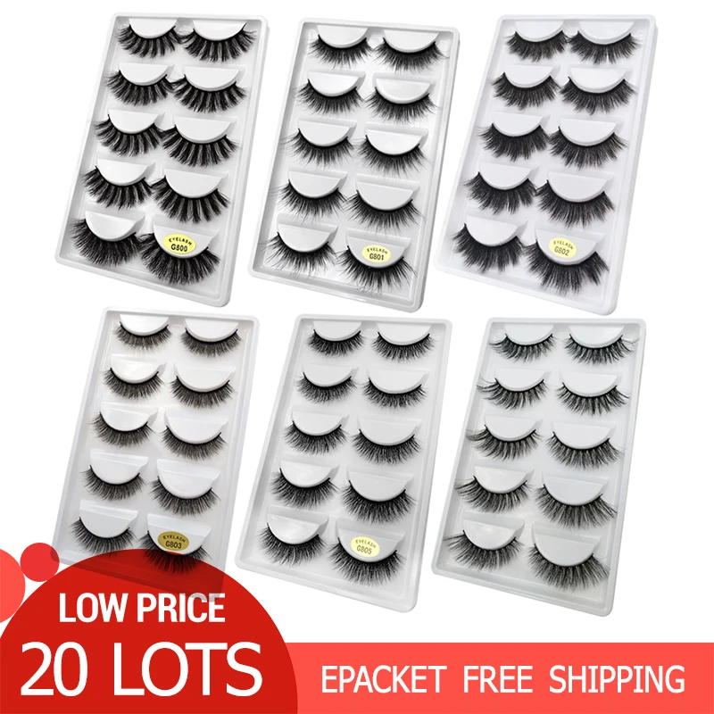 

100 Pairs Wholesale False Eyelashes Natural Mink Eyelashes Eye Lashes Mink Lashes Fake Eyelash Extensions maquiagem faux cils