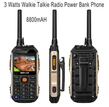 Rugged waterproof phone Senior old man mobile power bank phone Loud Speaker bluetooth 3 watts walike talkie UHF Radio 8800mAh