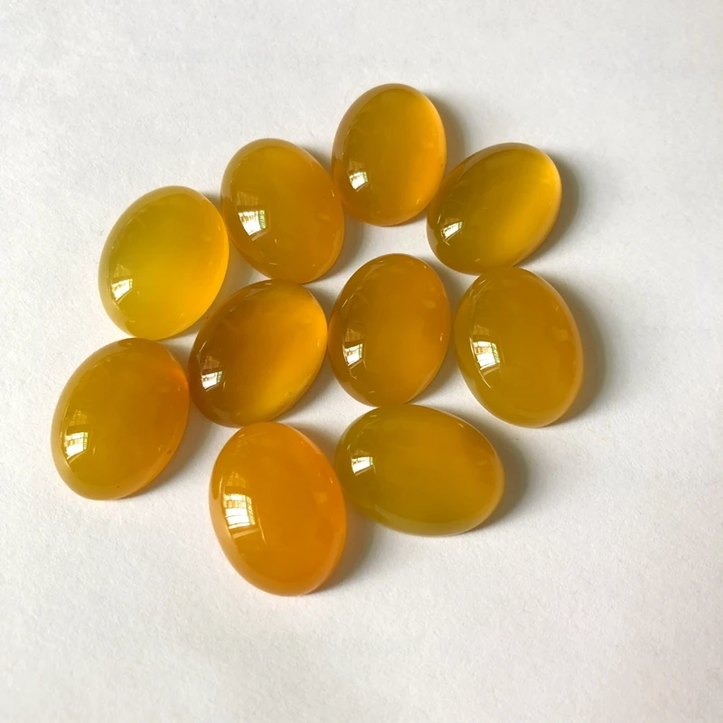 

AA Quality Natural Yellow Carnelian Agat e Cabochon Bead 13x18mm Oval Gem stone Jewelry Cabochon Ring Face 20pcs/lot
