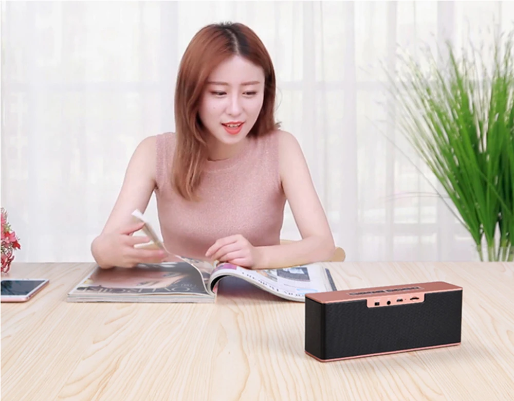 Portable Bluetooth Speaker 10W Kalonki with LED Display FM Radio Alarm Clock Mic HIFI Mini Wireless Stereo Soundbar for Computer (4)