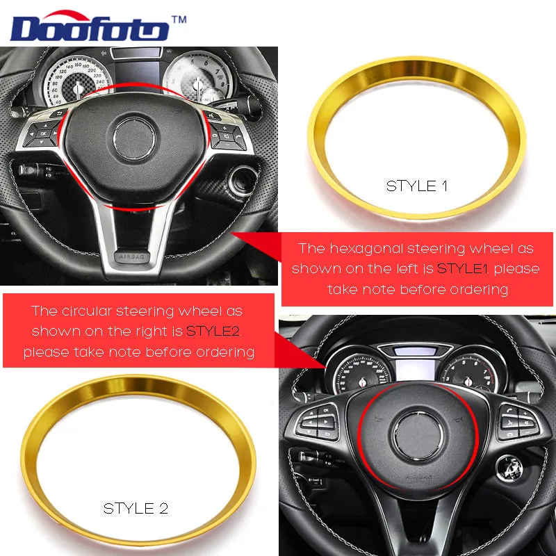 Car Steering Wheel Trim Ring Center Decoration Accessories Cover Styling For Mercedes Benz GLE CLA W203 W204 W205 Circle car interior accessories