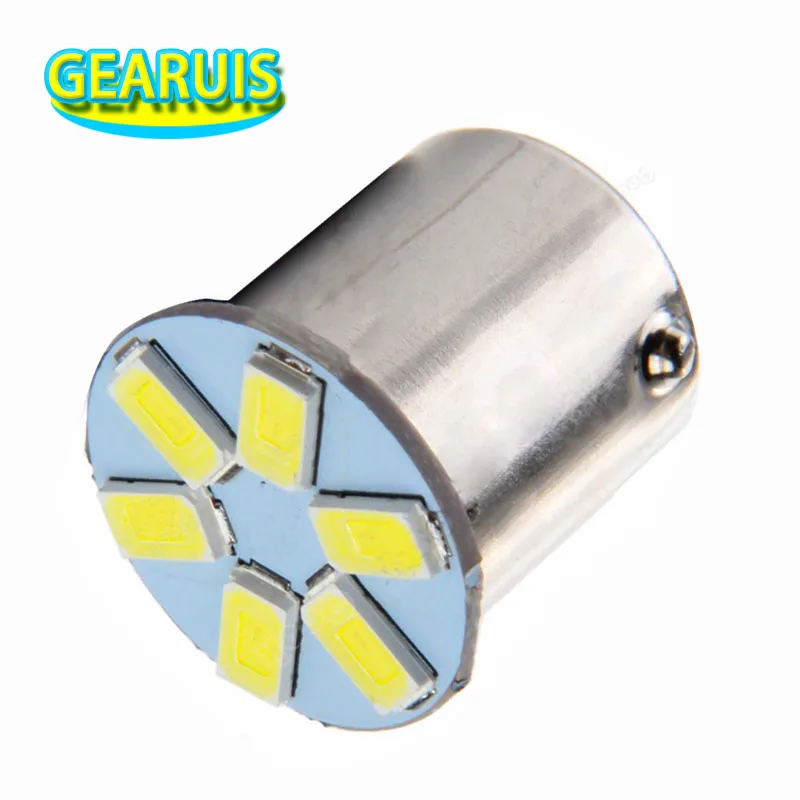 

100X 5630 6SMD S25 1156 BA15S 1157 BAY15D LED Bulbs for Car Auto Truck Turn Lamp Indicator Brake Light Turn Signal White led 12V