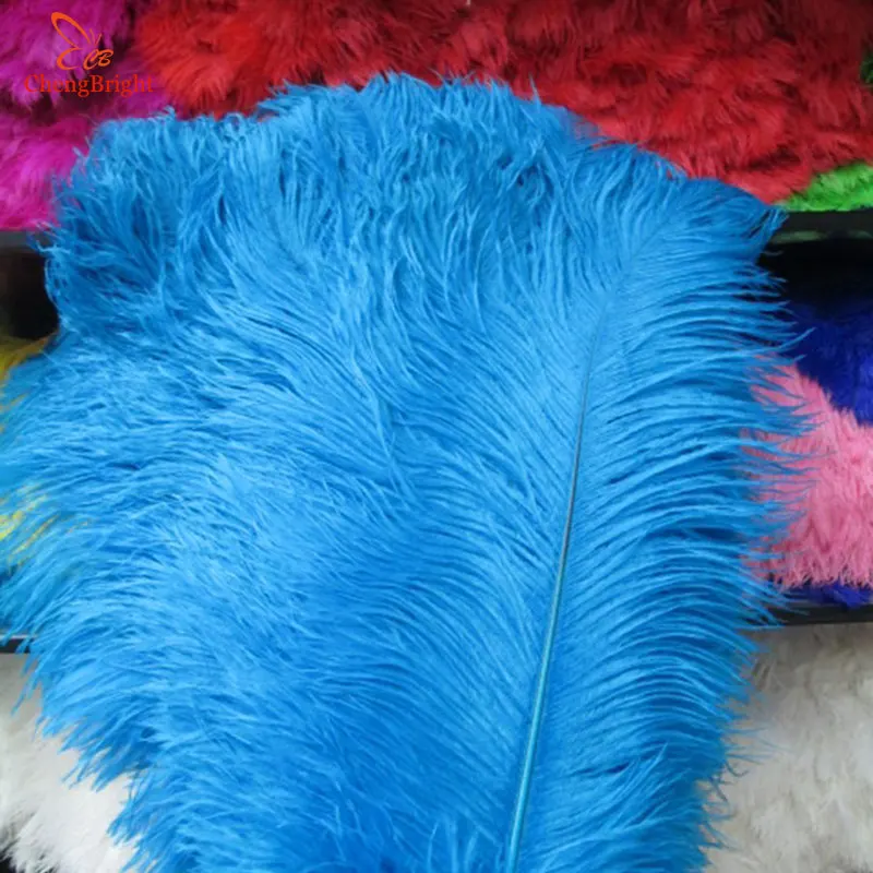ChengBright 10 шт./партия небесно-голубые страусиные перья для рукоделия 15-75 см карнавальные костюмы вечерние украшения для дома и свадьбы Шлейфы Diy