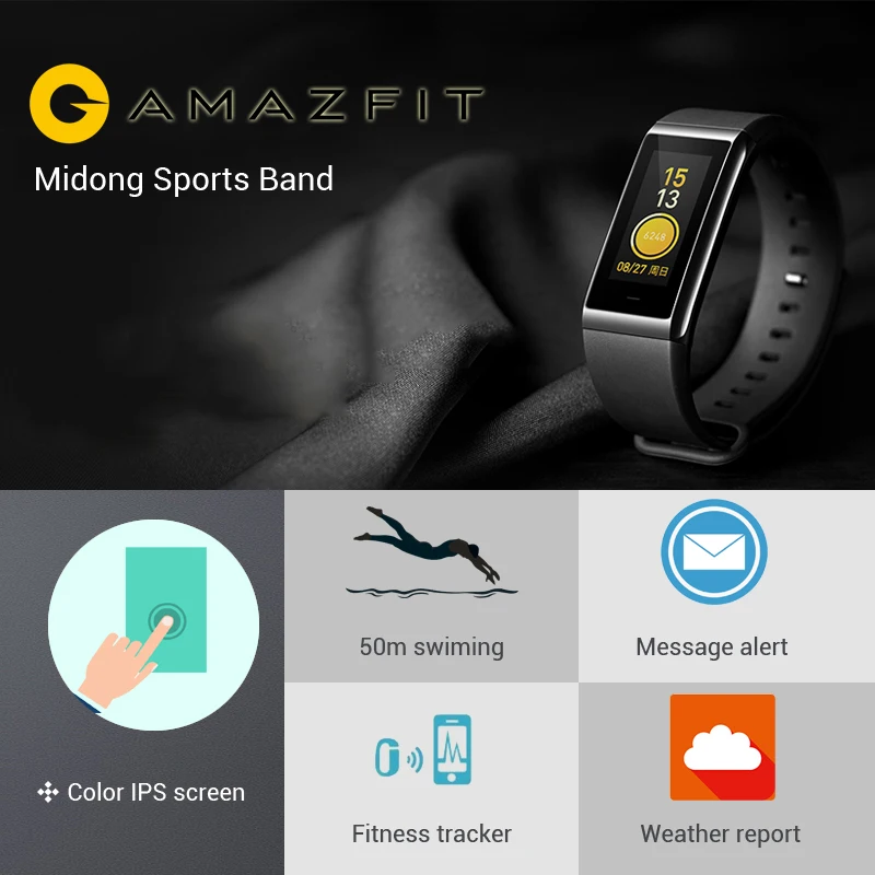 [Английская версия] Xiaomi Amazfit Cor смарт часы Midong браслет Цвет IPS Экран сердечного