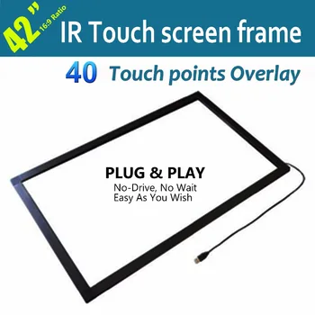 

Free Shipping 42" Infrared Touch Screen Frame With 40 Touch Points USB 3-10ms Quick Response Bear more than 60,000,000 Touch
