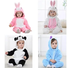 KISBINI/одеяло с рисунком для маленьких мальчиков и девочек; фланелевый комбинезон; сезон осень-зима; Пижама для новорожденных с рисунком кролика
