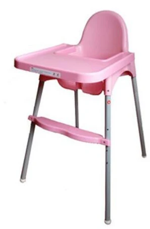 Из кожи ПУ Портативный Детское сиденье детский обеденный стол многофункциональные регулируемые складные стулья для детей - Цвет: Розовый