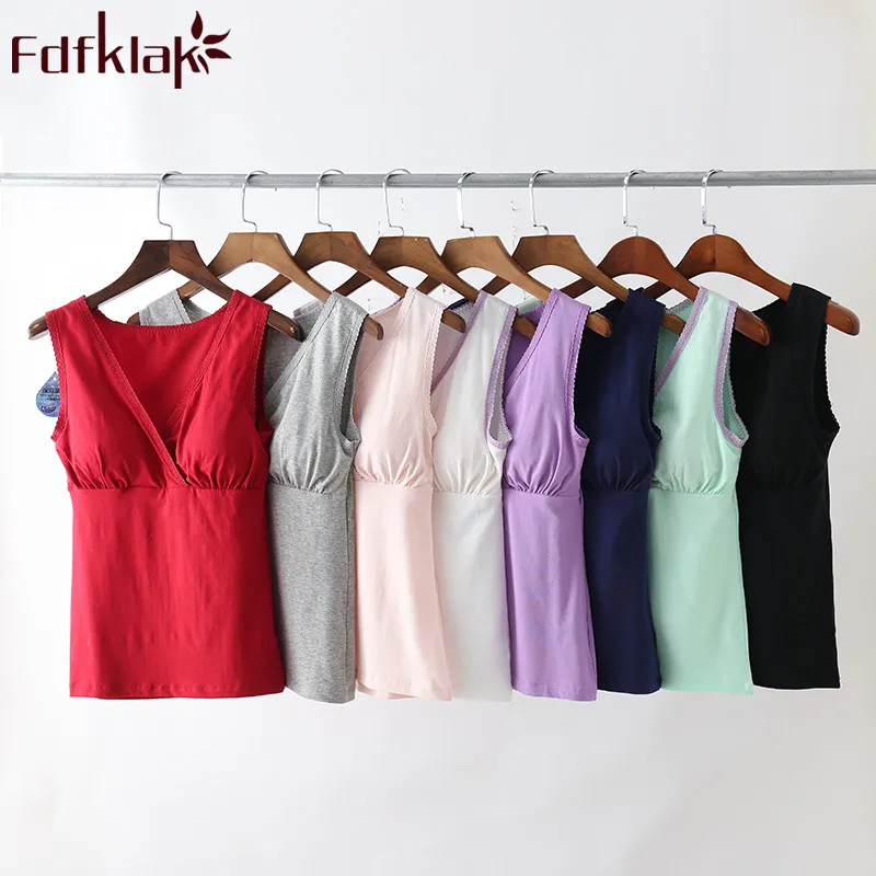 

Fdfklak Maternity Clothes Nursing Top 2018 Summer Sleeveless Clothes For Nursing Mothers Cotton Breastfeeding Clothes M-XXL F282