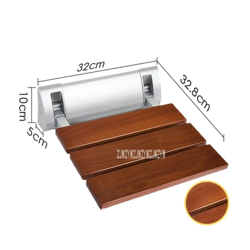 cheap High quality Strengthen Solid Wood Bathroom Bath Shower Folding Seat Shower Wall Chair Bathroom Stool Wall Mounted Shower Seat