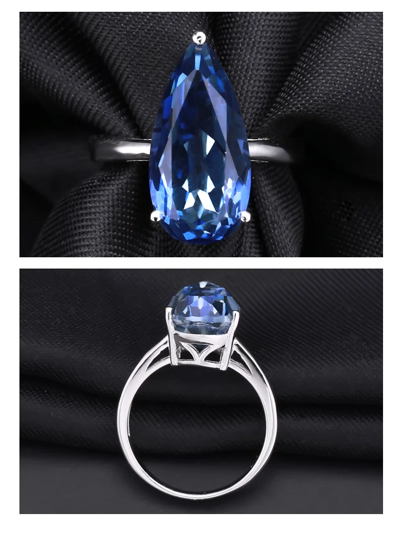 GEM'S балетное 925 пробы Серебряное коктейльное кольцо 7.89Ct иолит синий мистический кварцевый камень кольца для женщин ювелирные украшения