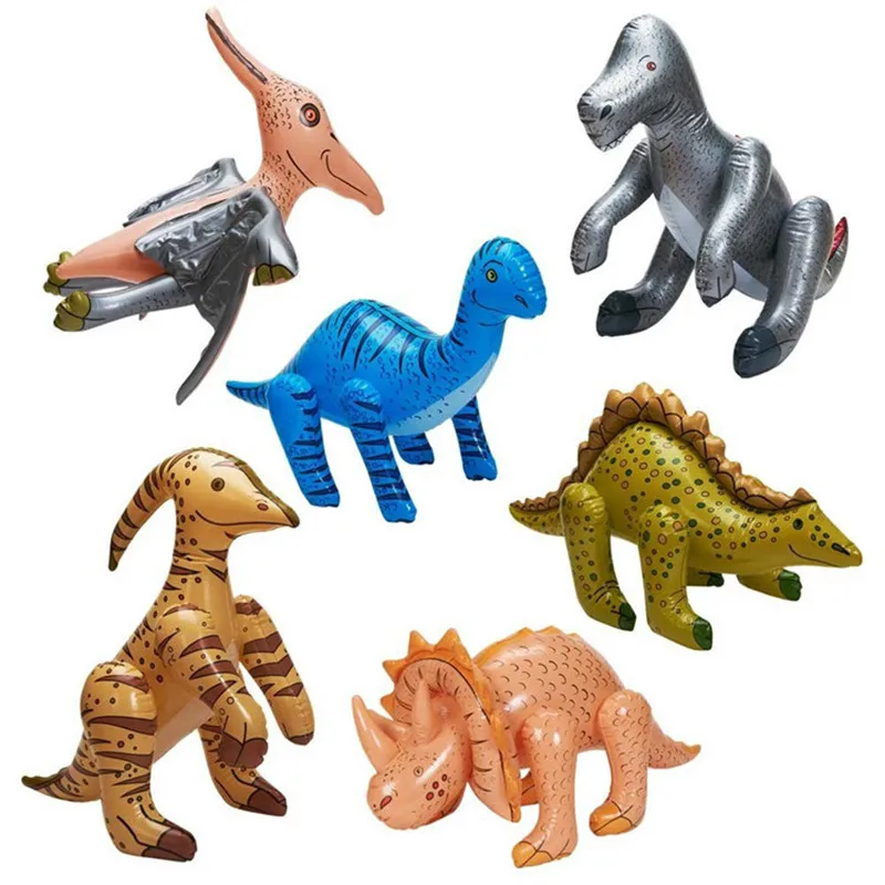 

Free Shipping 6pcs /set Large Air-filled Dinosaur Animals Pool Outdoor Balloon Toy Child Boy Gift/Present Party and Wedding