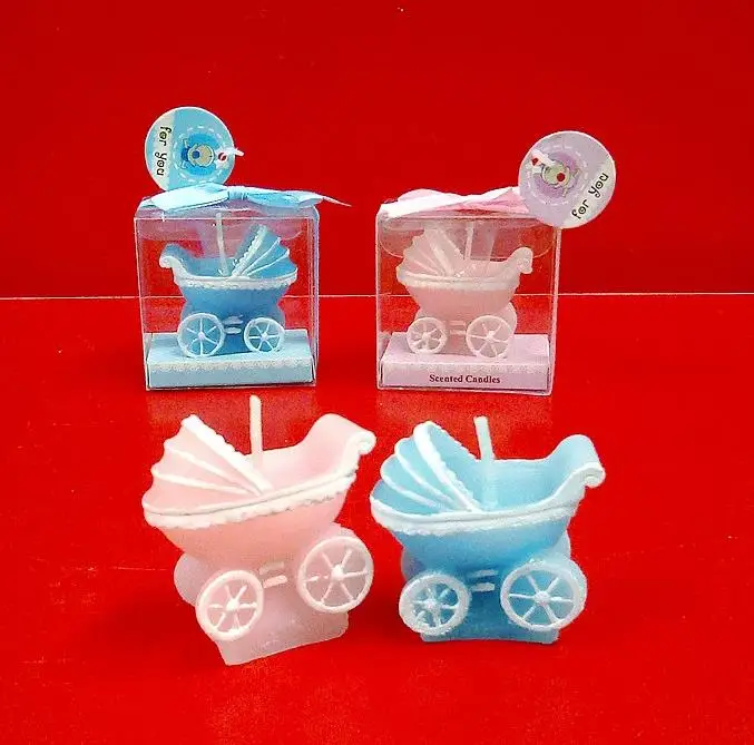 

Romantic marriage proposal gift wedding candles creative baby carriage shape design candle 6 pcs/lot free shipping